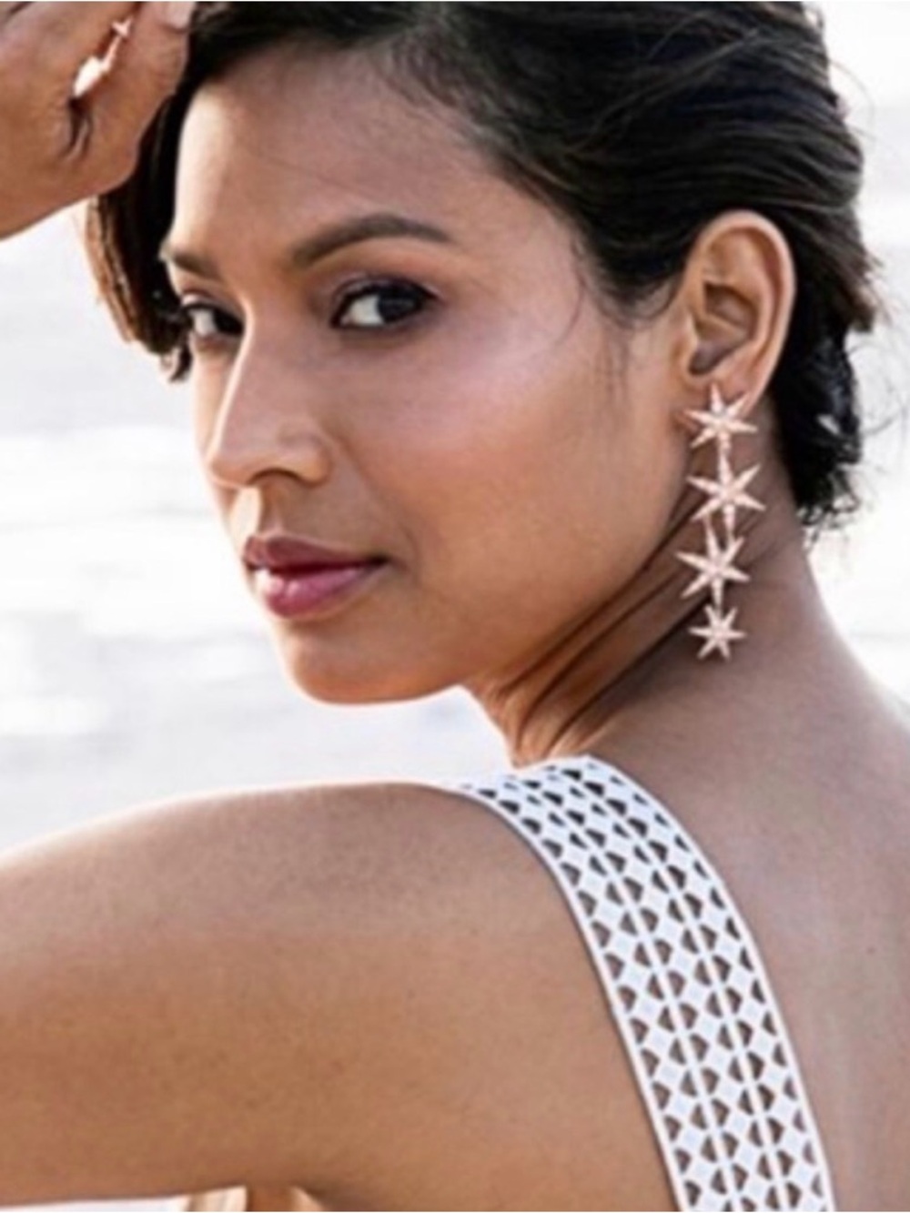 India Hicks Falling Star rose gold earrings NEW